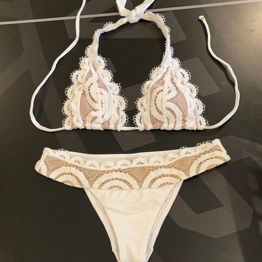 Pilyq swim suit white lace